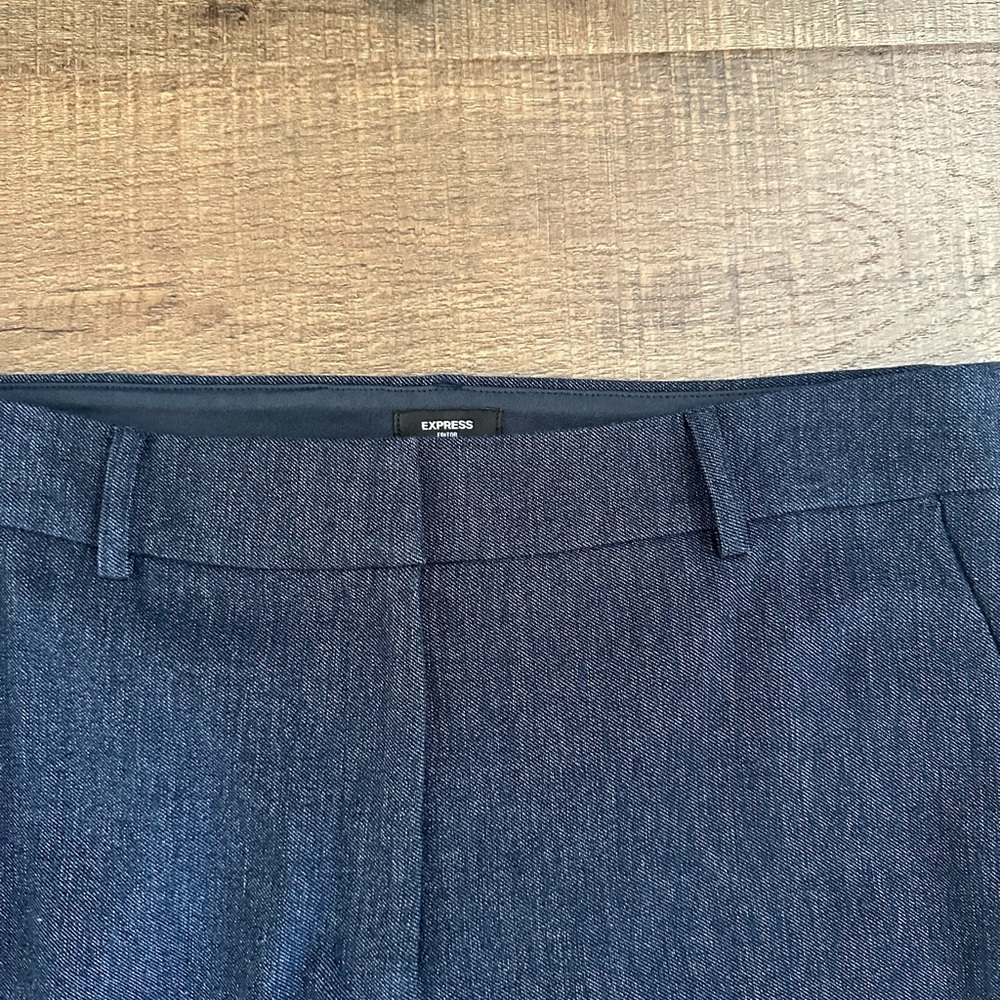 Express editor studio stretch twill navy Blazer Pant set jacket M, pants 10R - Picture 10 of 13